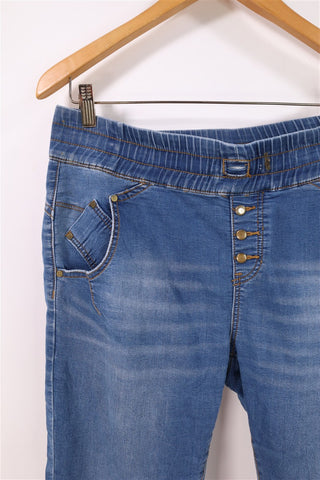 מכנסי בד גינס  באגי BIANCO כחול 7/8-L-XL