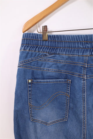 מכנסי בד גינס  באגי BIANCO כחול 7/8-L-XL