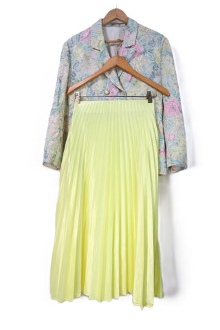 חצאית פליסה ZARA בצהוב מבריק- XS