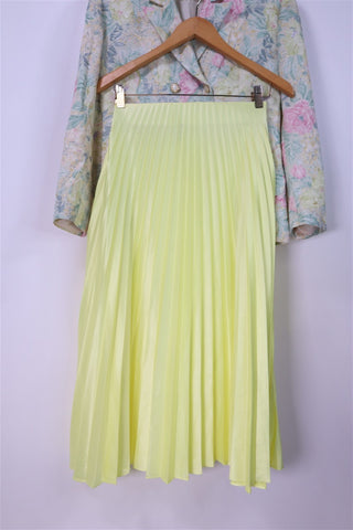חצאית פליסה ZARA בצהוב מבריק- XS