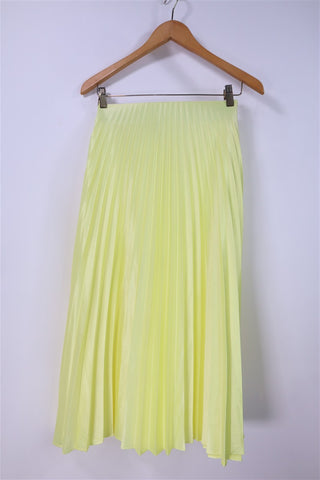חצאית פליסה ZARA בצהוב מבריק- XS