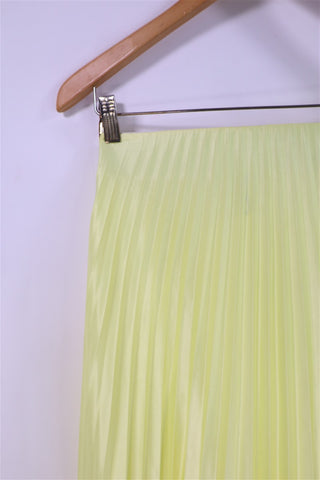 חצאית פליסה ZARA בצהוב מבריק- XS