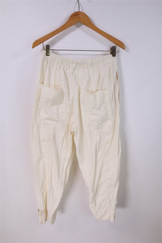 מכנסי בד ZARA בשמנת- M-L