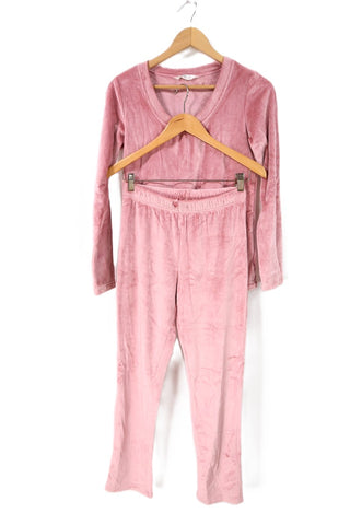 חליפת פיג'מה קטיפתית בורוד-XS-S