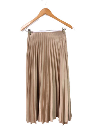 חצאית פליסה ZARA סטן זהובה- XS