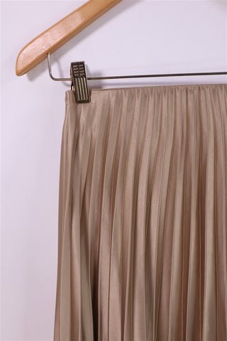 חצאית פליסה ZARA סטן זהובה- XS