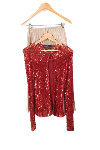 עליונית וינטיג פייטים מנצנצת באדום- XS-M