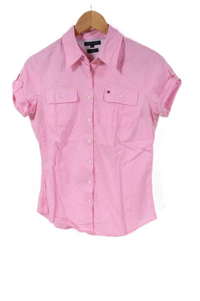 חולצת משבצות TOMMY HILFIGER בורוד- XS-S