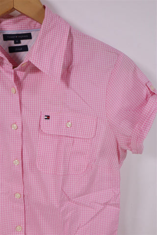 חולצת משבצות TOMMY HILFIGER בורוד- XS-S