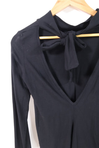 חולצה קשירה מפתח גב בשחור- S-M