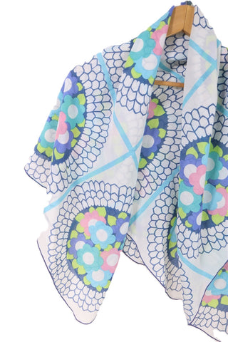 צעיף וינטיג מלבני ופרחוני- OS