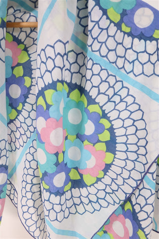 צעיף וינטיג מלבני ופרחוני- OS