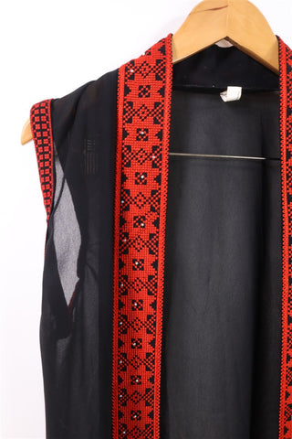 עליונית וינטיג וסט רקום בשחור- XS-L