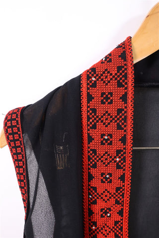 עליונית וינטיג וסט רקום בשחור- XS-L