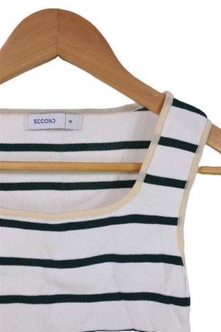 חולצת גופיה קרופ פסים בשחור- XS-M