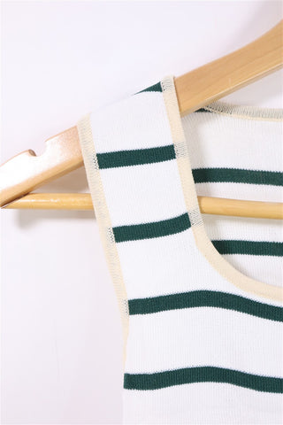 חולצת גופיה קרופ פסים בשחור- XS-M