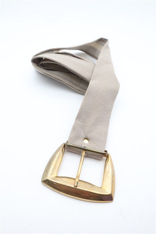 חגורת וינטיג בד  מעוצבת בצבע אבן וזהב- XS-M