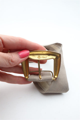 חגורת וינטיג בד  מעוצבת בצבע אבן וזהב- XS-M