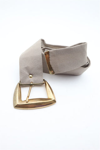 חגורת וינטיג בד  מעוצבת בצבע אבן וזהב- XS-M