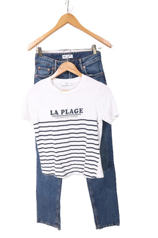 חולצת טי שרט  MANGO מודפסת בלבן-XS-S