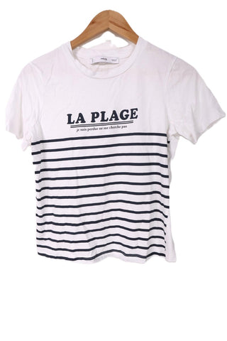 חולצת טי שרט  MANGO מודפסת בלבן-XS-S