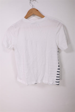 חולצת טי שרט  MANGO מודפסת בלבן-XS-S