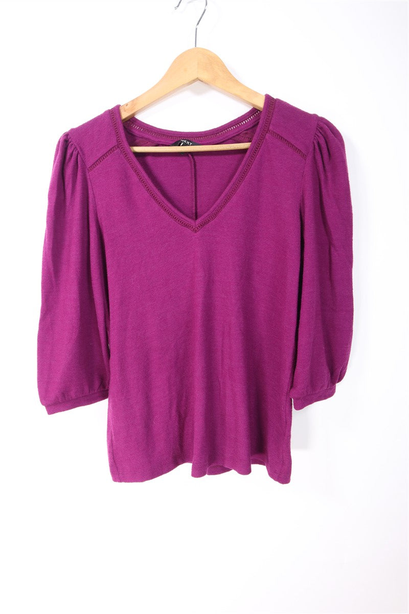 חולצת סריג מעוצבת בסגול- M-L