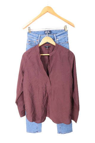 חולצה מעוצבת בחום מבריק- M-L