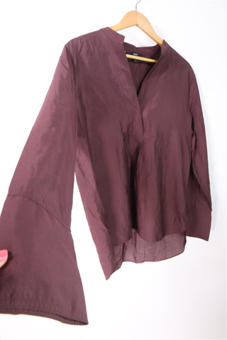 חולצה מעוצבת בחום מבריק- M-L