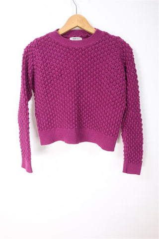 סריג קרופ מחורר בסגול- XS-M