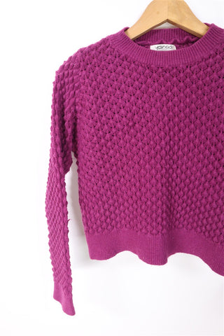 סריג קרופ מחורר בסגול- XS-M