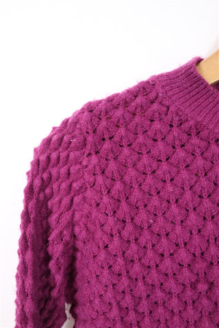 סריג קרופ מחורר בסגול- XS-M