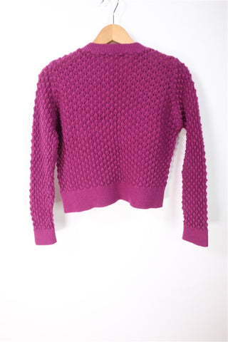 סריג קרופ מחורר בסגול- XS-M