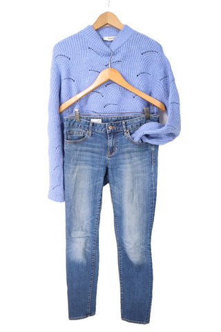 גינס סקיני GAP כחול משופשף-S-M