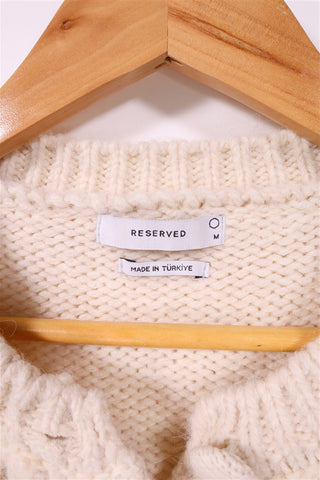 סריג רומנטי מעוצב בשמנת- XS-M