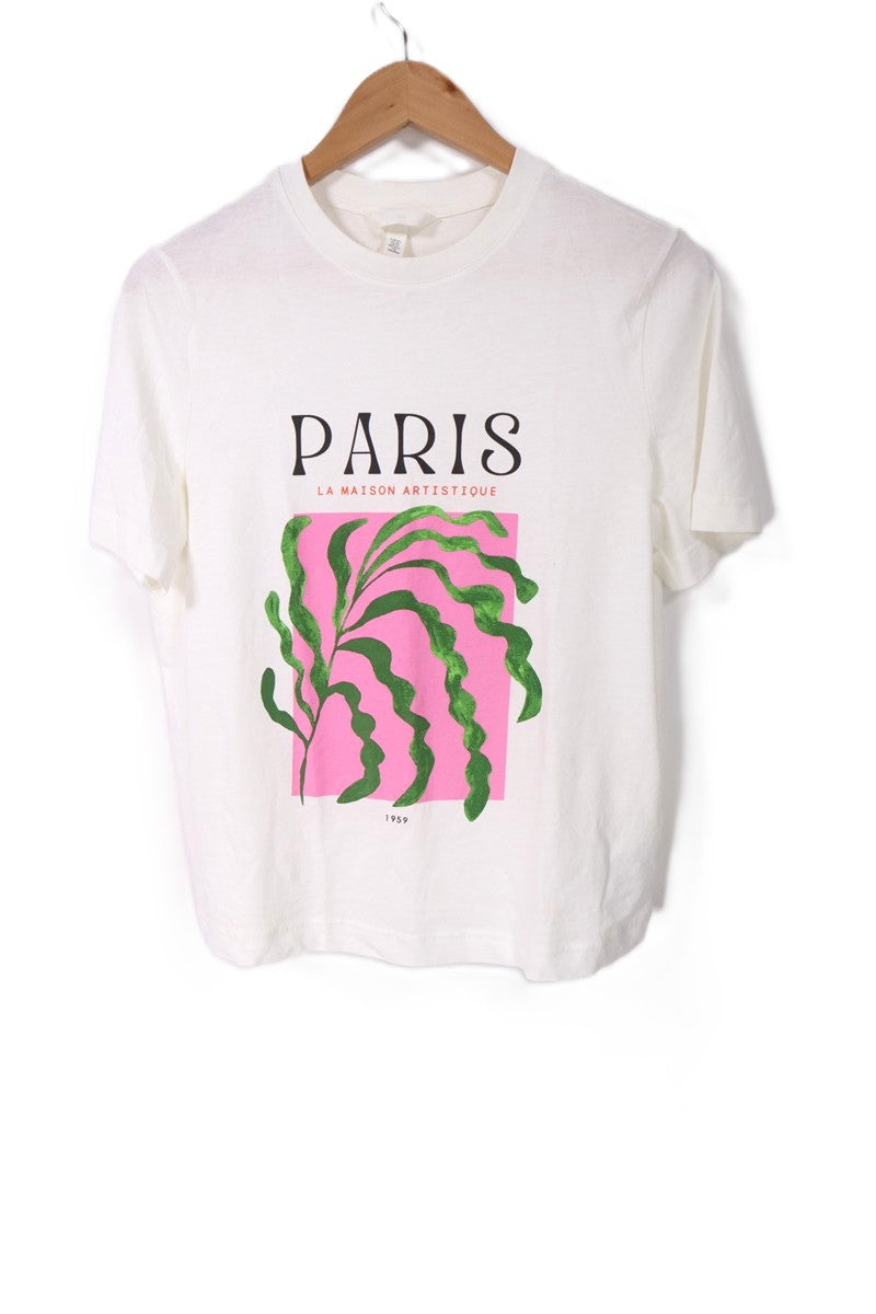 חולצת טי שרט בשמנת-XS-M