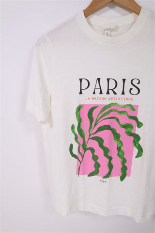 חולצת טי שרט בשמנת-XS-M