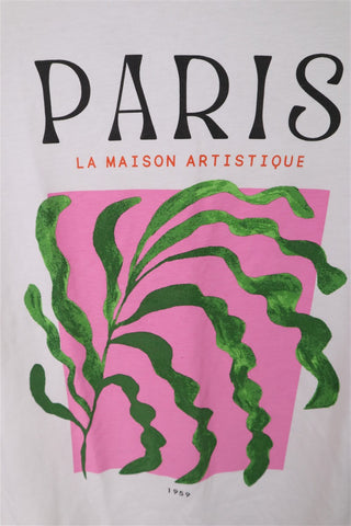 חולצת טי שרט בשמנת-XS-M