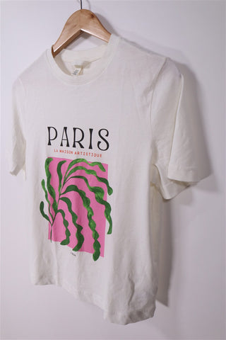 חולצת טי שרט בשמנת-XS-M