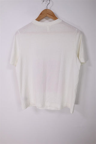 חולצת טי שרט בשמנת-XS-M