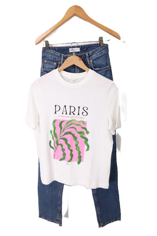 חולצת טי שרט בשמנת-XS-M