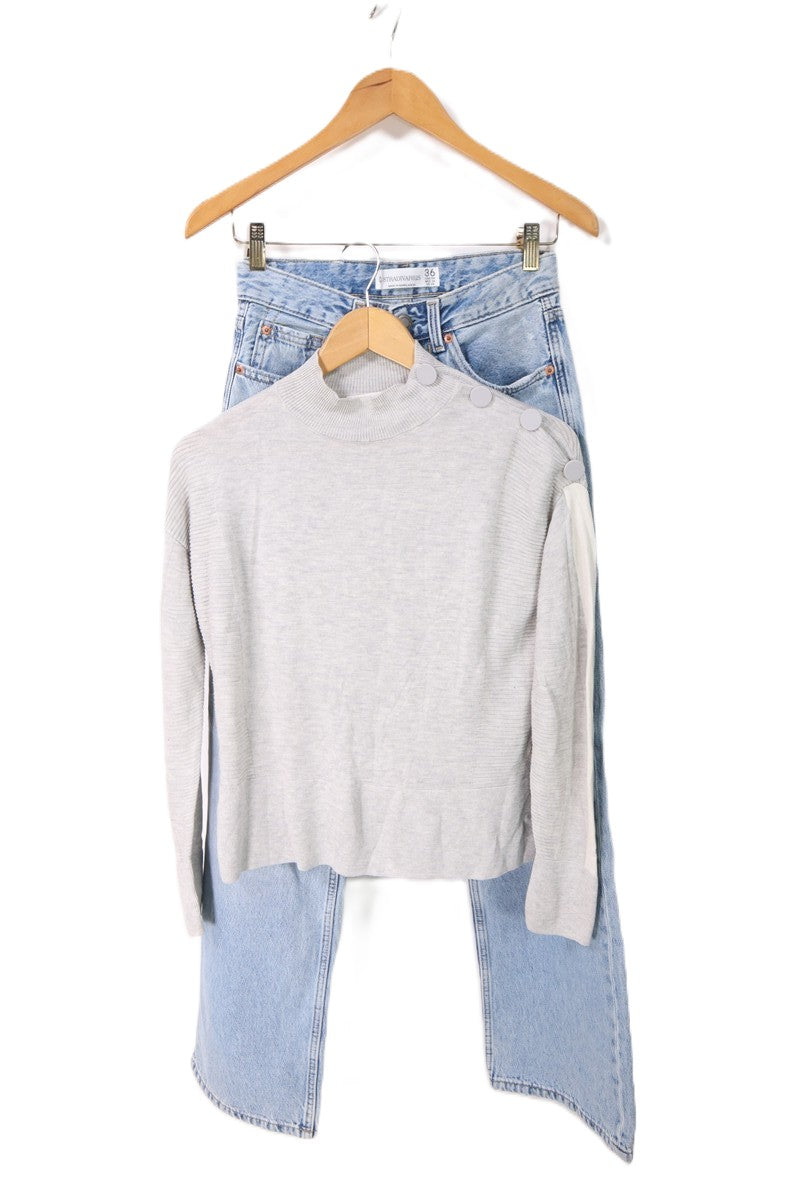 סריג מעוצב באפור- M