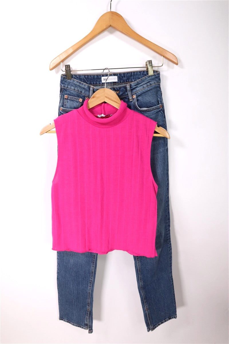 אפודת גולף ZARA בורוד פוקסיה- S-M