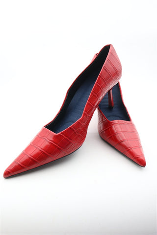 נעלי עקב שפיצים אדום לקה- 40