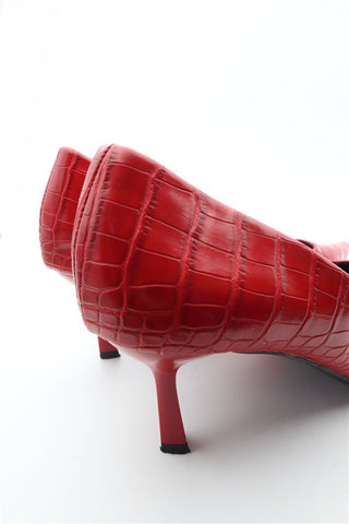 נעלי עקב שפיצים אדום לקה- 40