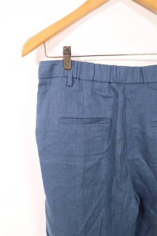 מכנסי פשתן MANGO בכחול- M