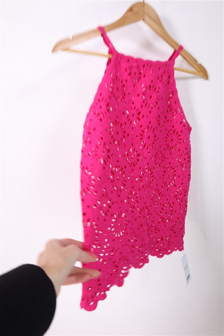 חולצת סריג קרושה חדשה בפוקסיה- XS-M