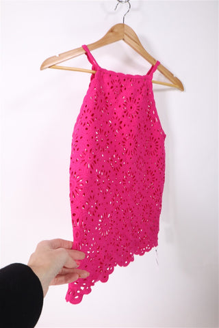 חולצת סריג קרושה חדשה בפוקסיה- XS-M