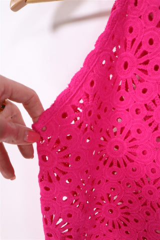 חולצת סריג קרושה חדשה בפוקסיה- XS-M