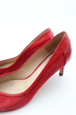 נעלי עקב בובה וינטיג עור באדום- מידה 37